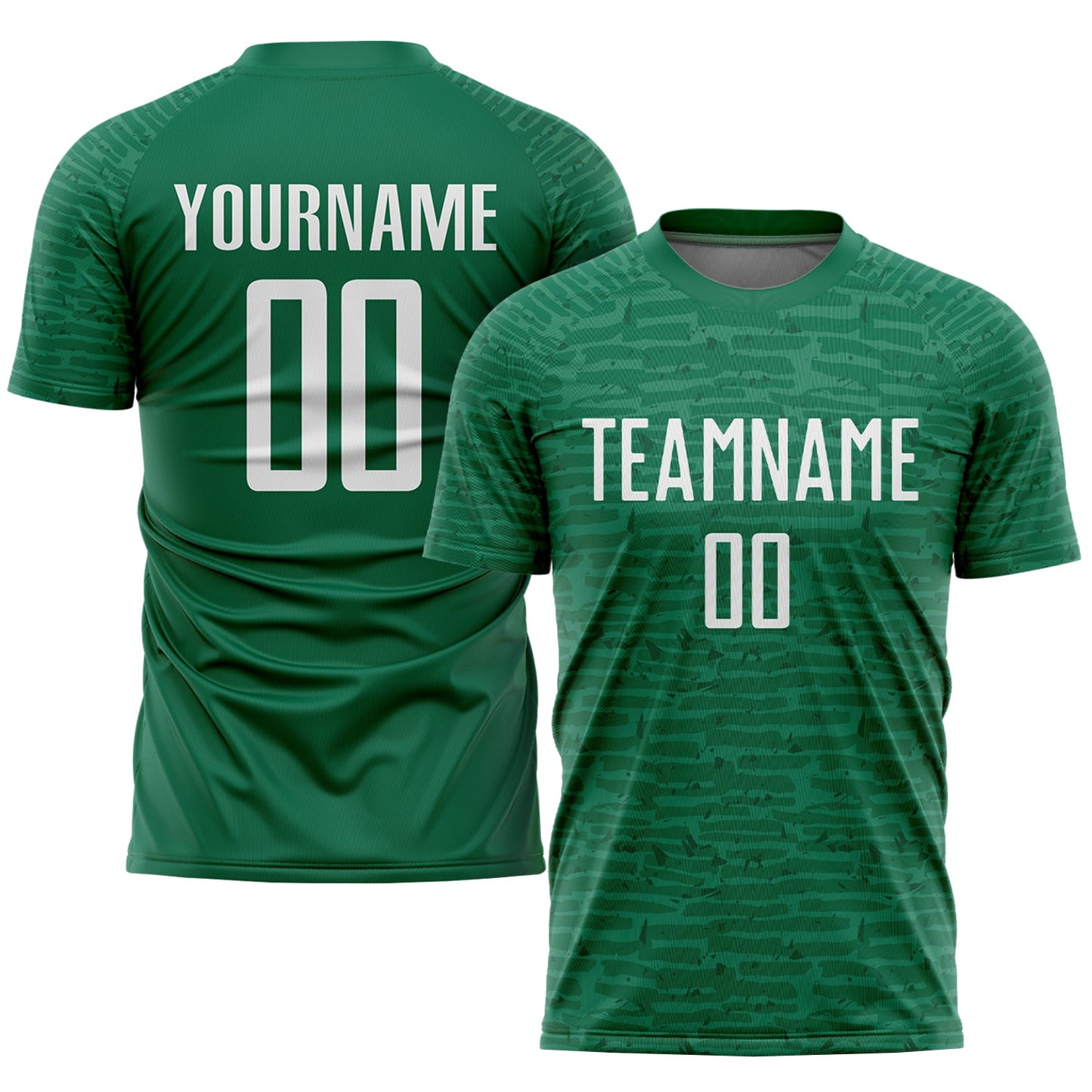 Custom Kelly Green White Sublimation Soccer Uniform Jersey - Sky-Custom
