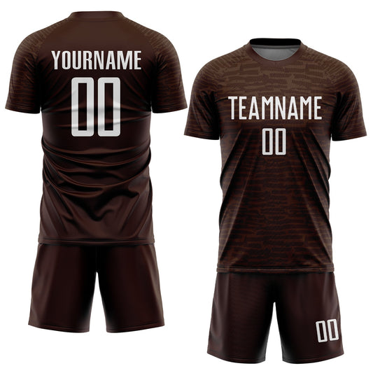Custom Brown White Sublimation Soccer Uniform Jersey - Sky-Custom