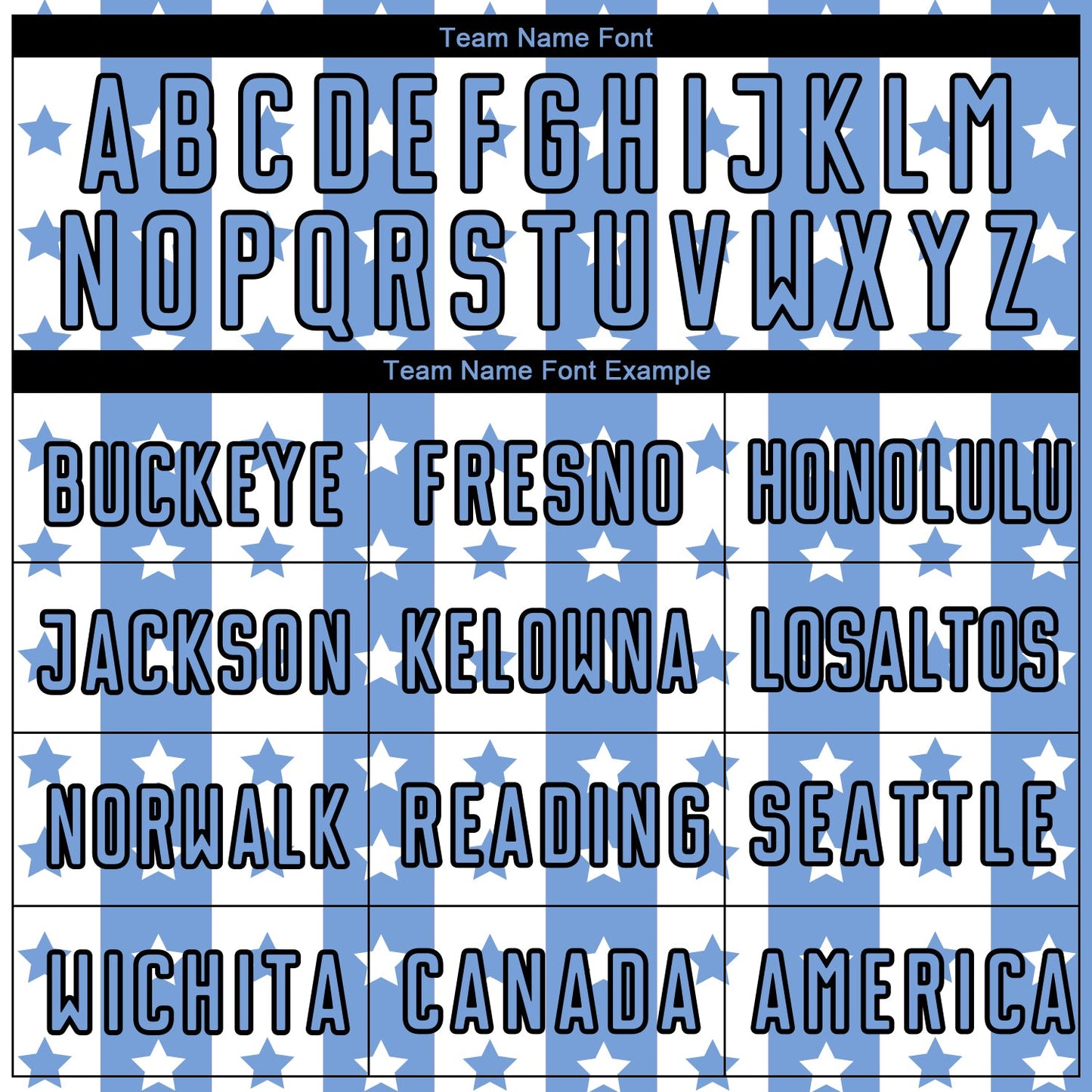Custom Light Blue Black-White Stars And Stripes Sublimation Soccer Uniform Jersey - Sky-Custom