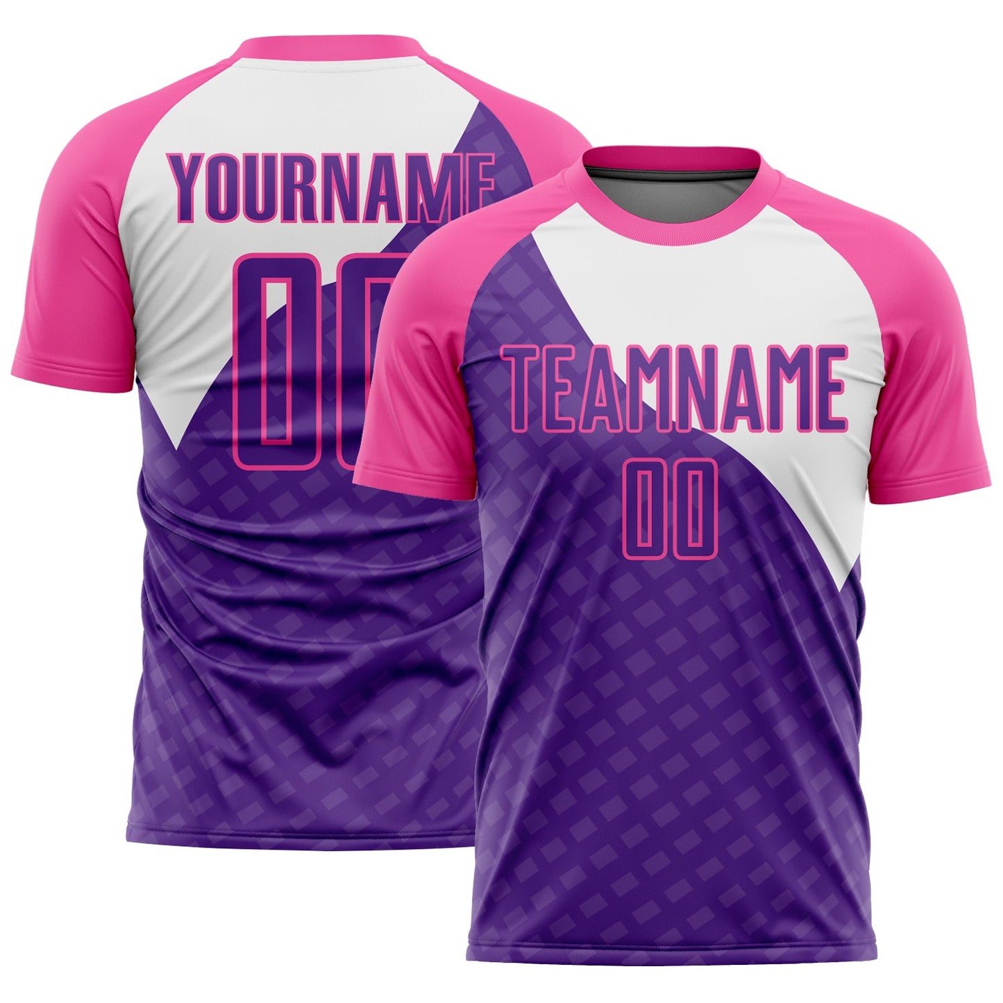Custom Purple Pink-White Curve Lines Sublimation Soccer Uniform Jersey - Sky-Custom