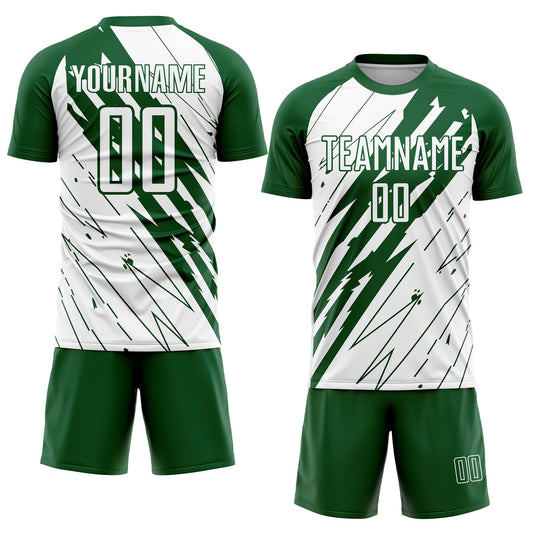 Custom Kelly Green White Sublimation Soccer Uniform Jersey - Sky-Custom