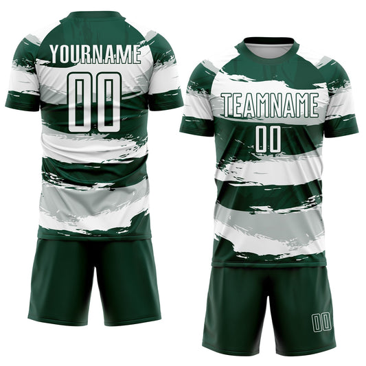 Custom Green White Sublimation Soccer Uniform Jersey - Sky-Custom