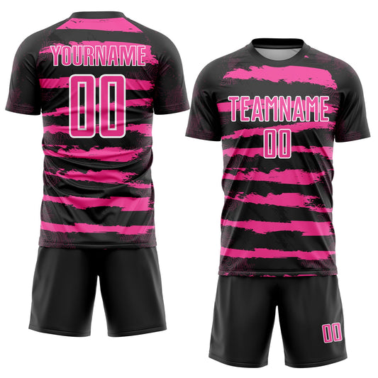 Custom Black Pink-White Sublimation Soccer Uniform Jersey - Sky-Custom