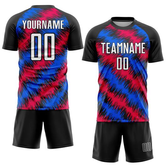 Custom Black Red-Royal Sublimation Soccer Uniform Jersey - Sky-Custom