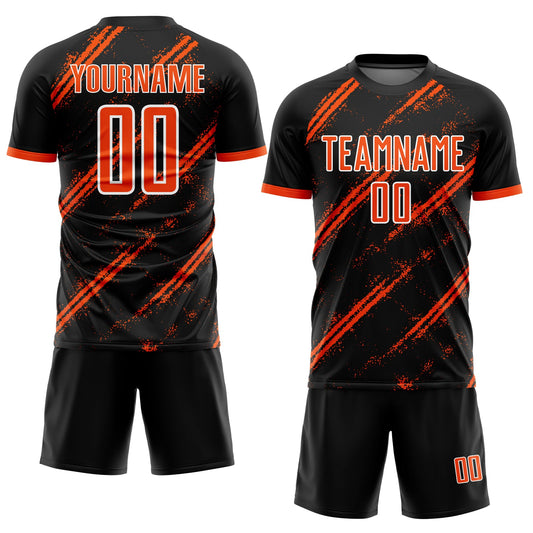 Custom Black Orange-White Sublimation Soccer Uniform Jersey - Sky-Custom