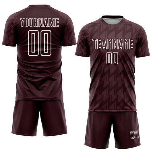 Custom Brown White Sublimation Soccer Uniform Jersey - Sky-Custom