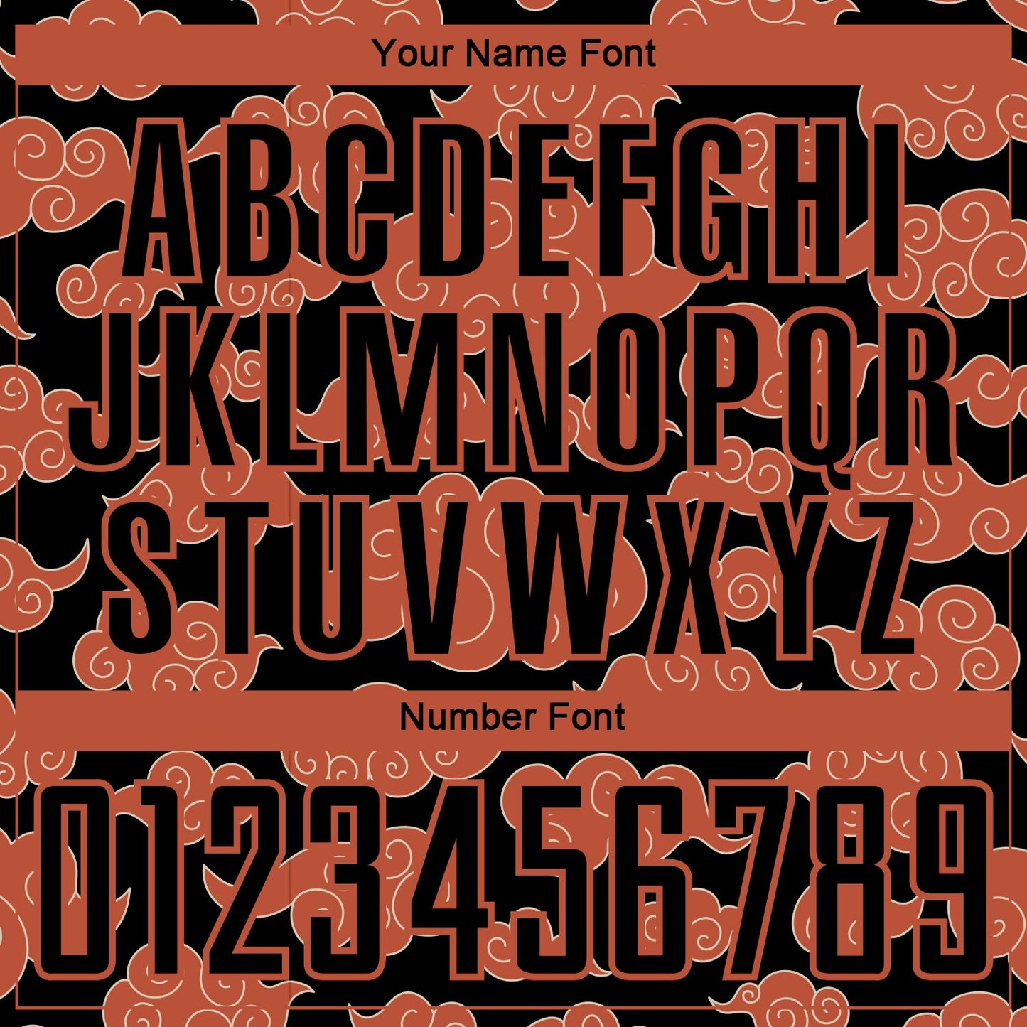 Custom Black Orange Cloud Pattern Sublimation Soccer Uniform Jersey - Sky-Custom