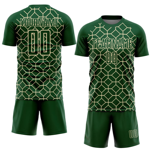 Custom Green City Cream Geometric Shapes Sublimation Soccer Uniform Jersey - Sky-Custom