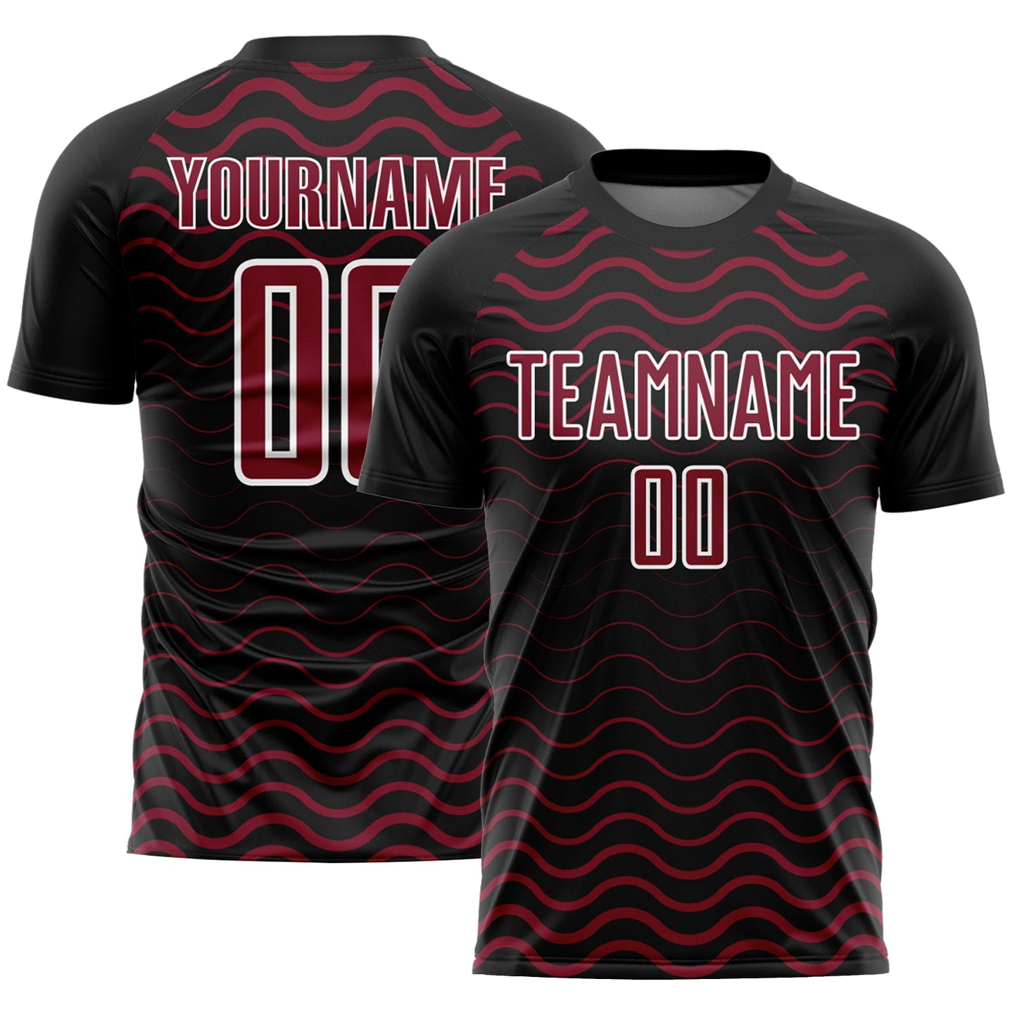 Custom Black Crimson-White Geometric Lines Sublimation Soccer Uniform Jersey - Sky-Custom