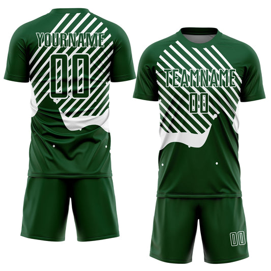 Custom Green White Lines Sublimation Soccer Uniform Jersey - Sky-Custom