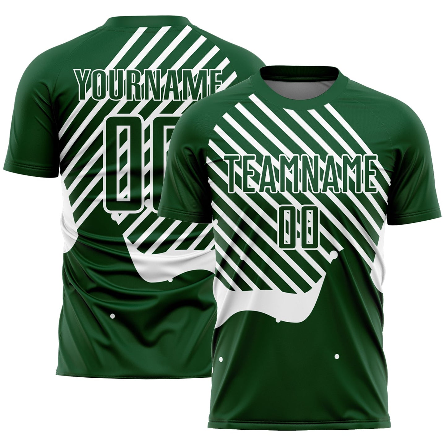 Custom Green White Lines Sublimation Soccer Uniform Jersey - Sky-Custom