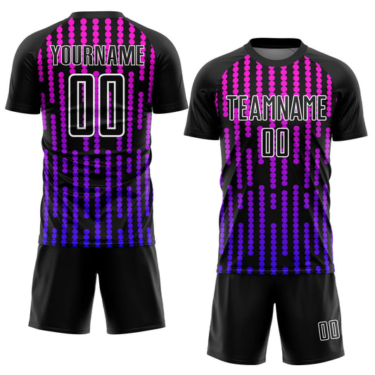 Custom Black Purple-Pink Lines Sublimation Soccer Uniform Jersey - Sky-Custom