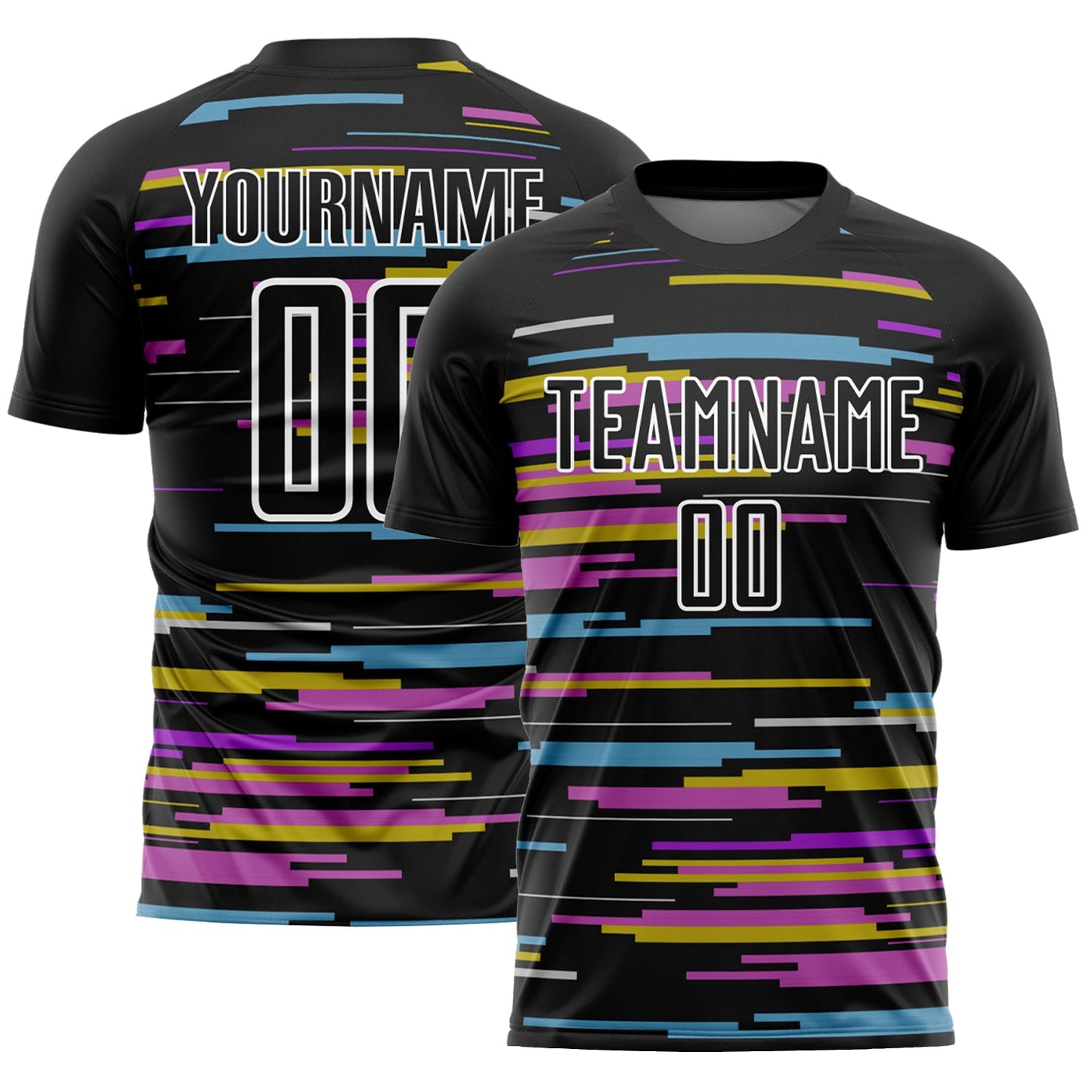Custom Black White Lines Sublimation Soccer Uniform Jersey - Sky-Custom