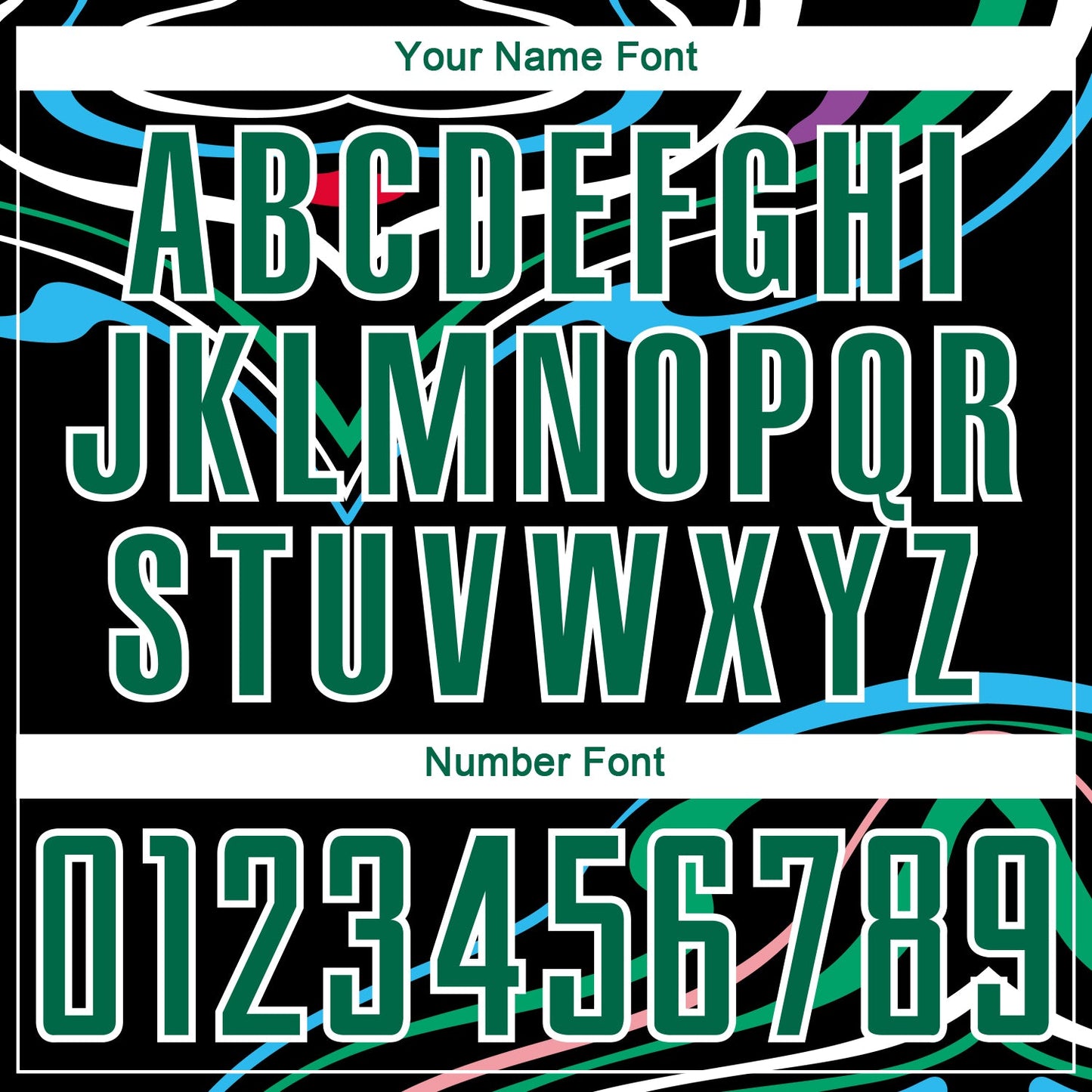 Custom Black Kelly Green-White Fluid Shapes Sublimation Soccer Uniform Jersey - Sky-Custom