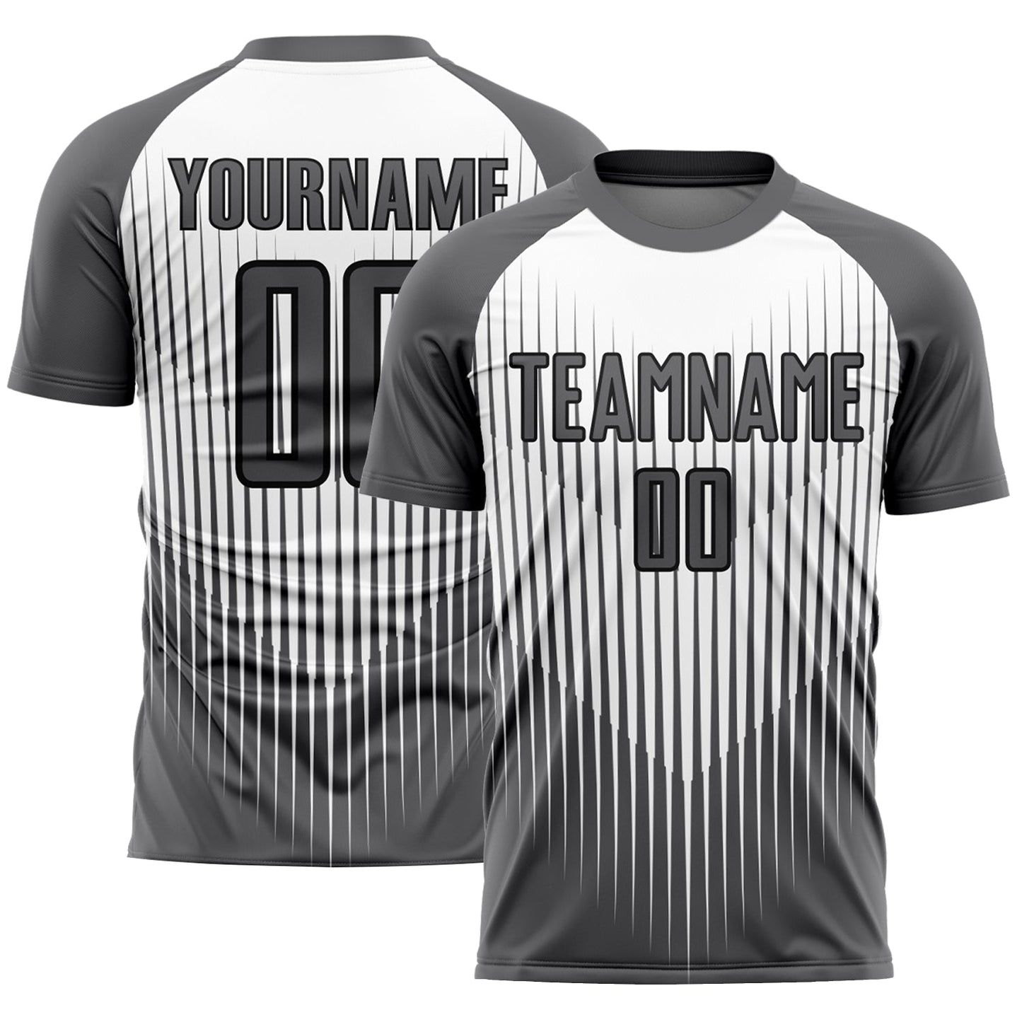 Custom Gray White-Black Lines Sublimation Soccer Uniform Jersey - Sky-Custom