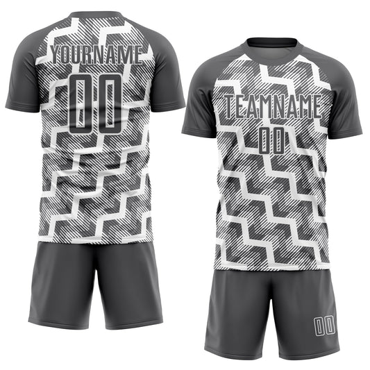 Custom Steel Gray White Lines Sublimation Soccer Uniform Jersey - Sky-Custom
