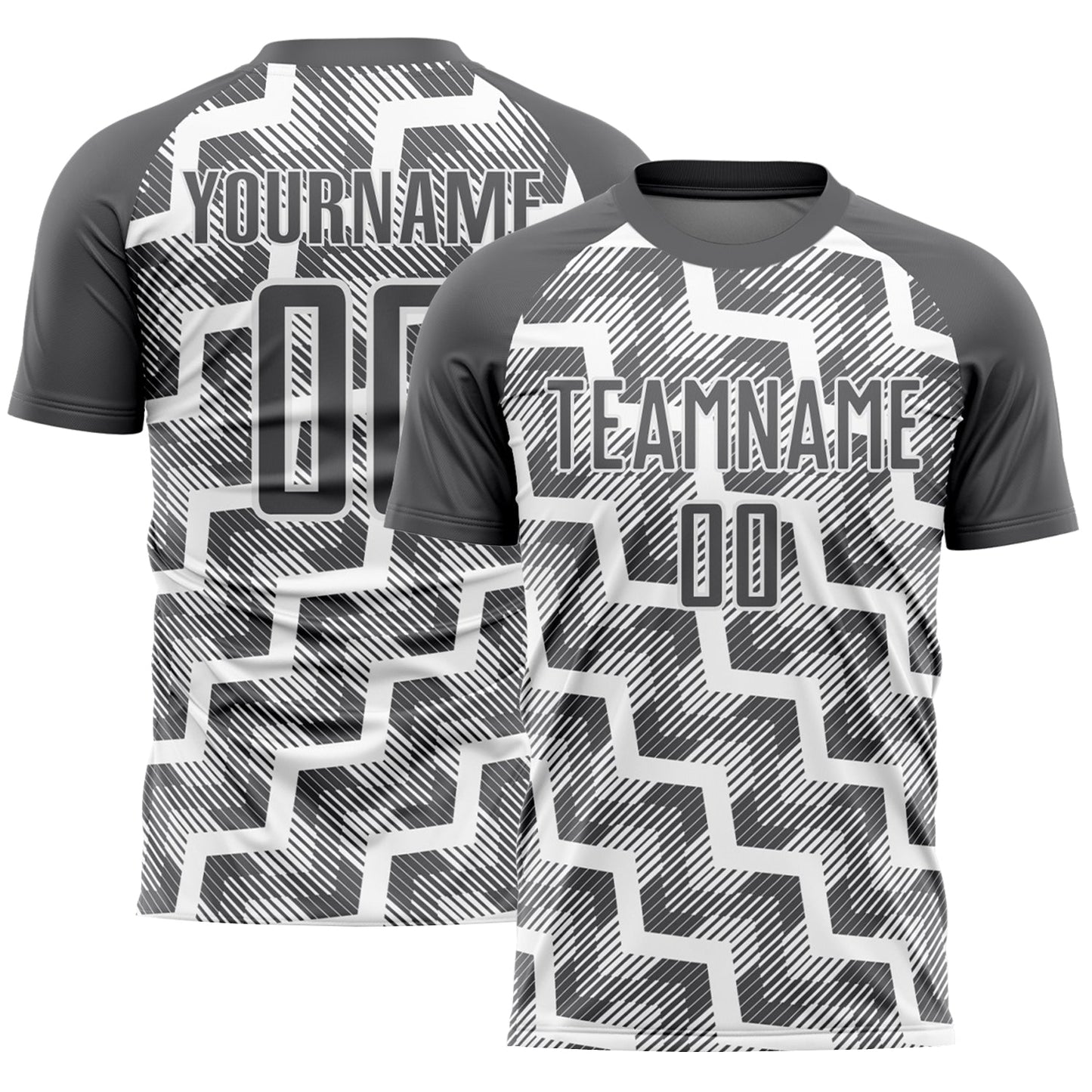 Custom Steel Gray White Lines Sublimation Soccer Uniform Jersey - Sky-Custom
