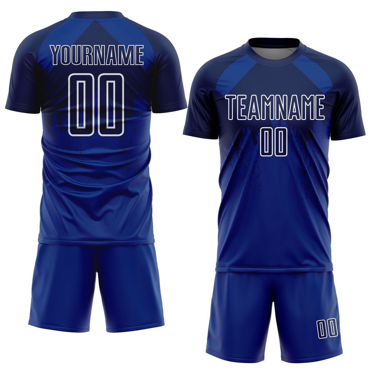 Custom Royal Navy-White Dripping Splatter Art Sublimation Soccer Uniform Jersey - Sky-Custom