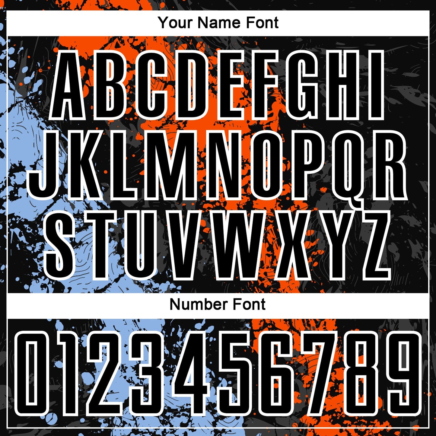 Custom Black Orange-Light Blue Dripping Splatter Art Sublimation Soccer Uniform Jersey - Sky-Custom