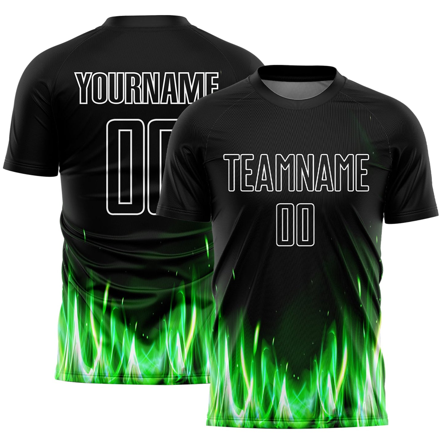 Custom Black White Flame Sublimation Soccer Uniform Jersey - Sky-Custom