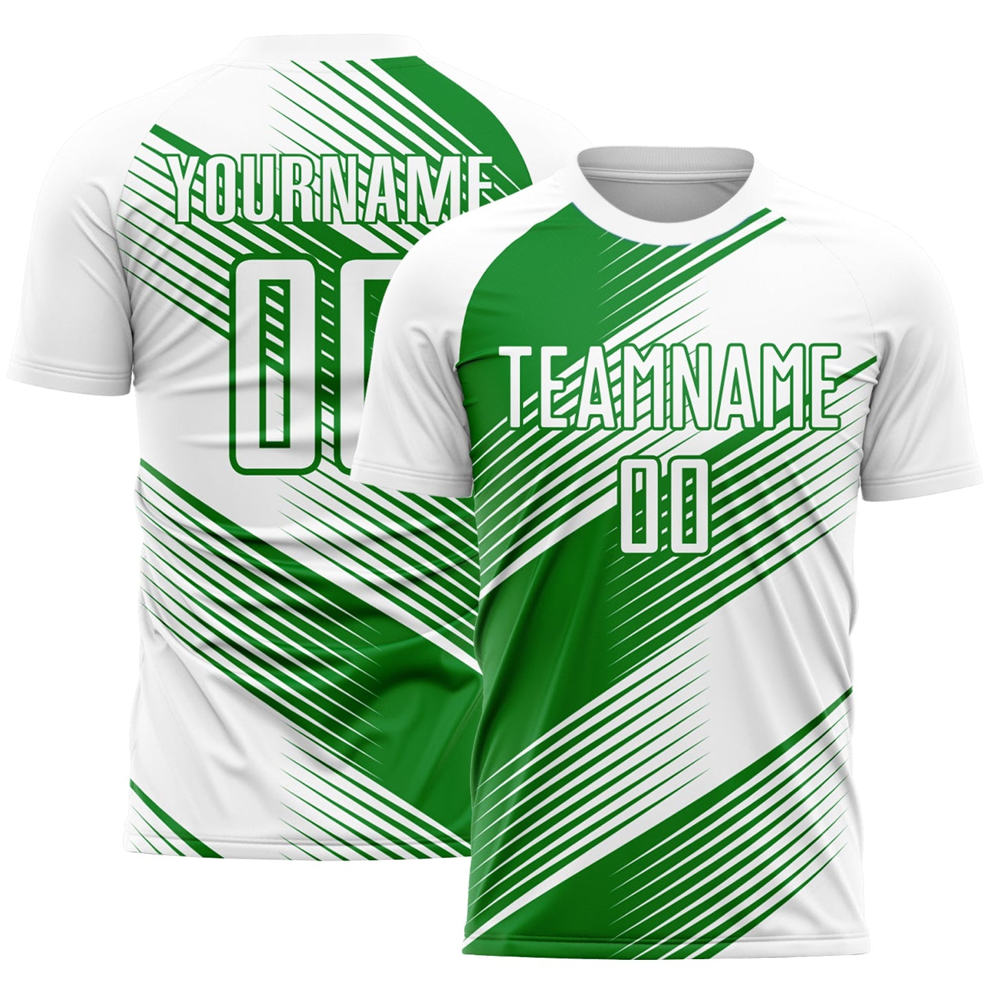Custom White Grass Green Line Sublimation Soccer Uniform Jersey - Sky-Custom