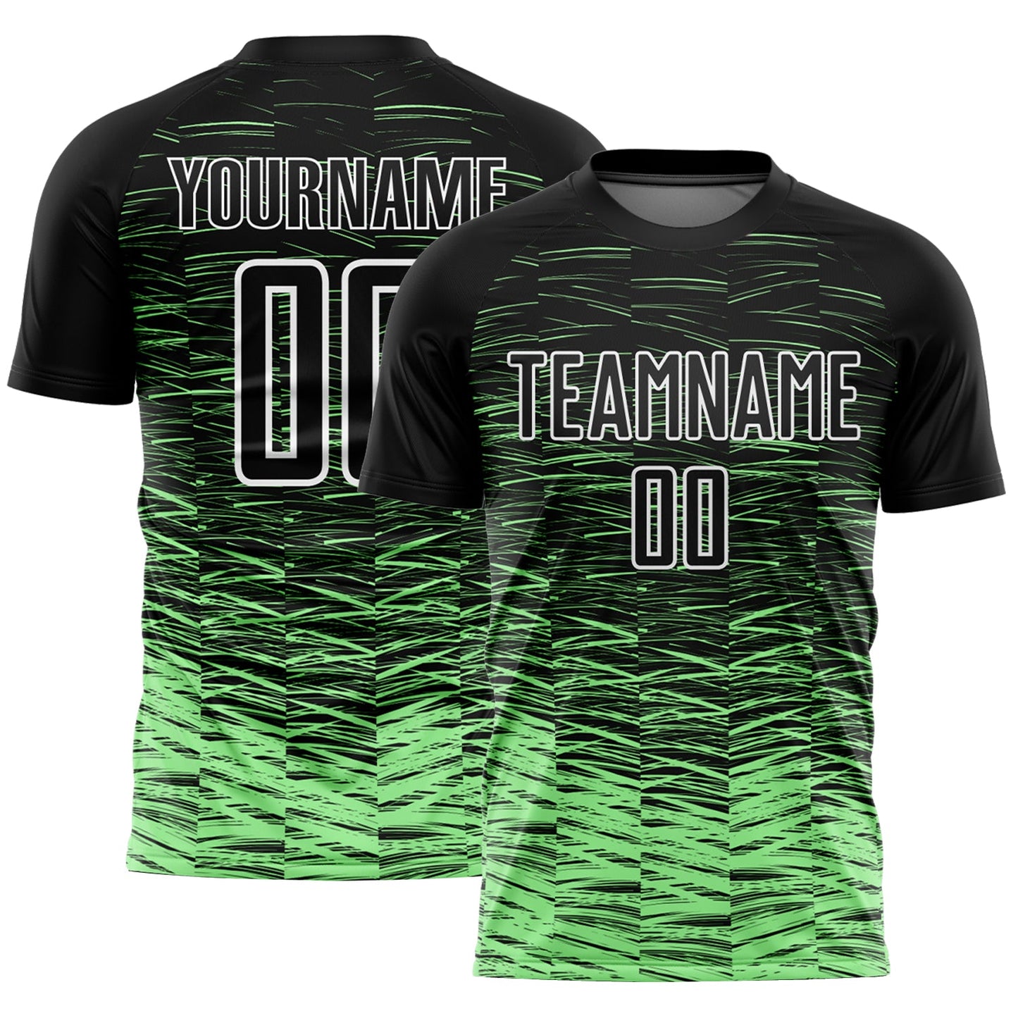 Custom Black Pea Green-White Line Sublimation Soccer Uniform Jersey - Sky-Custom