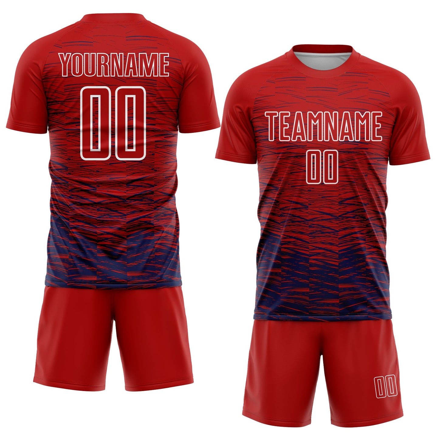 Custom Red Navy-White Line Sublimation Soccer Uniform Jersey - Sky-Custom