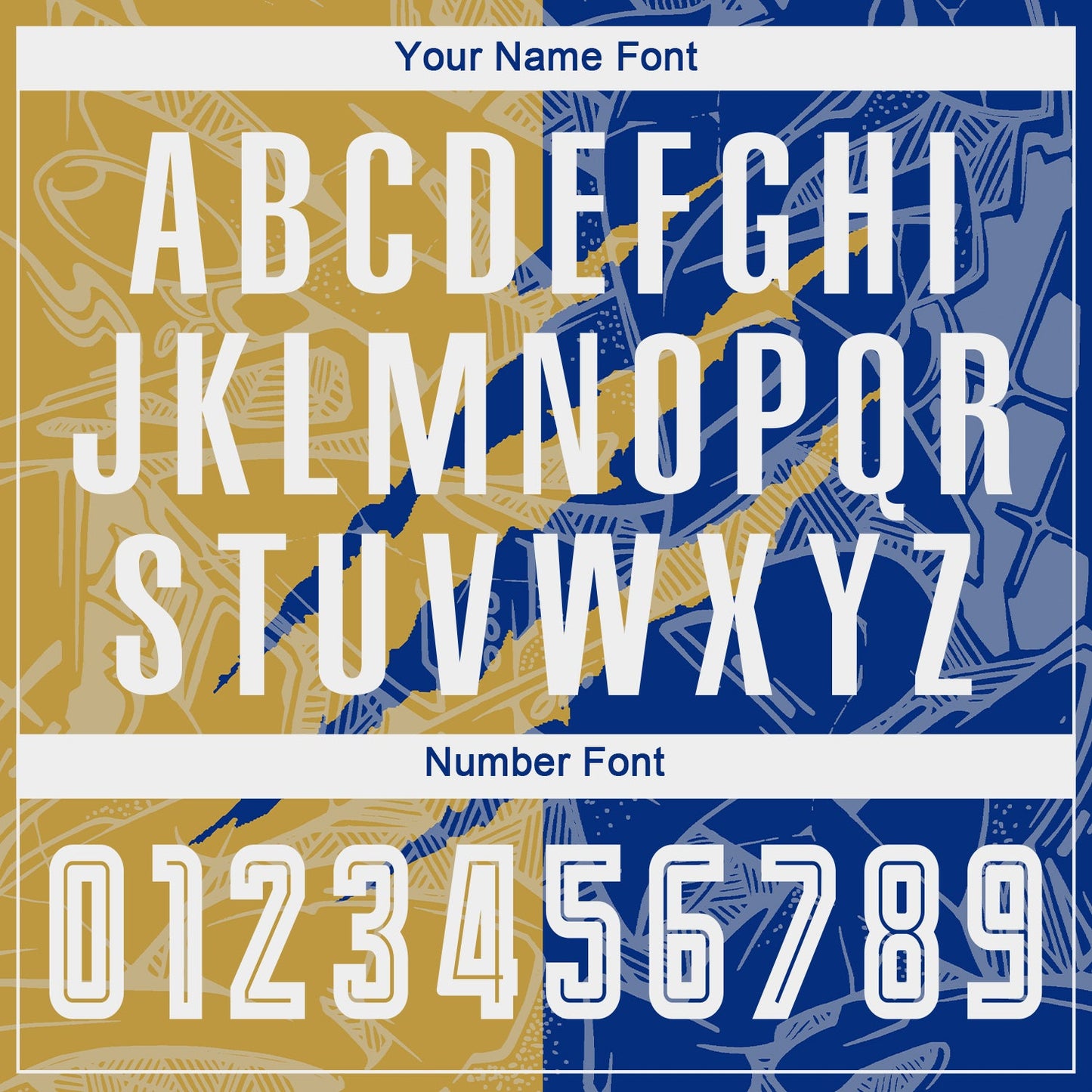 Custom Graffiti Pattern Old Gold-Royal Scratch Sublimation Soccer Uniform Jersey - Sky-Custom