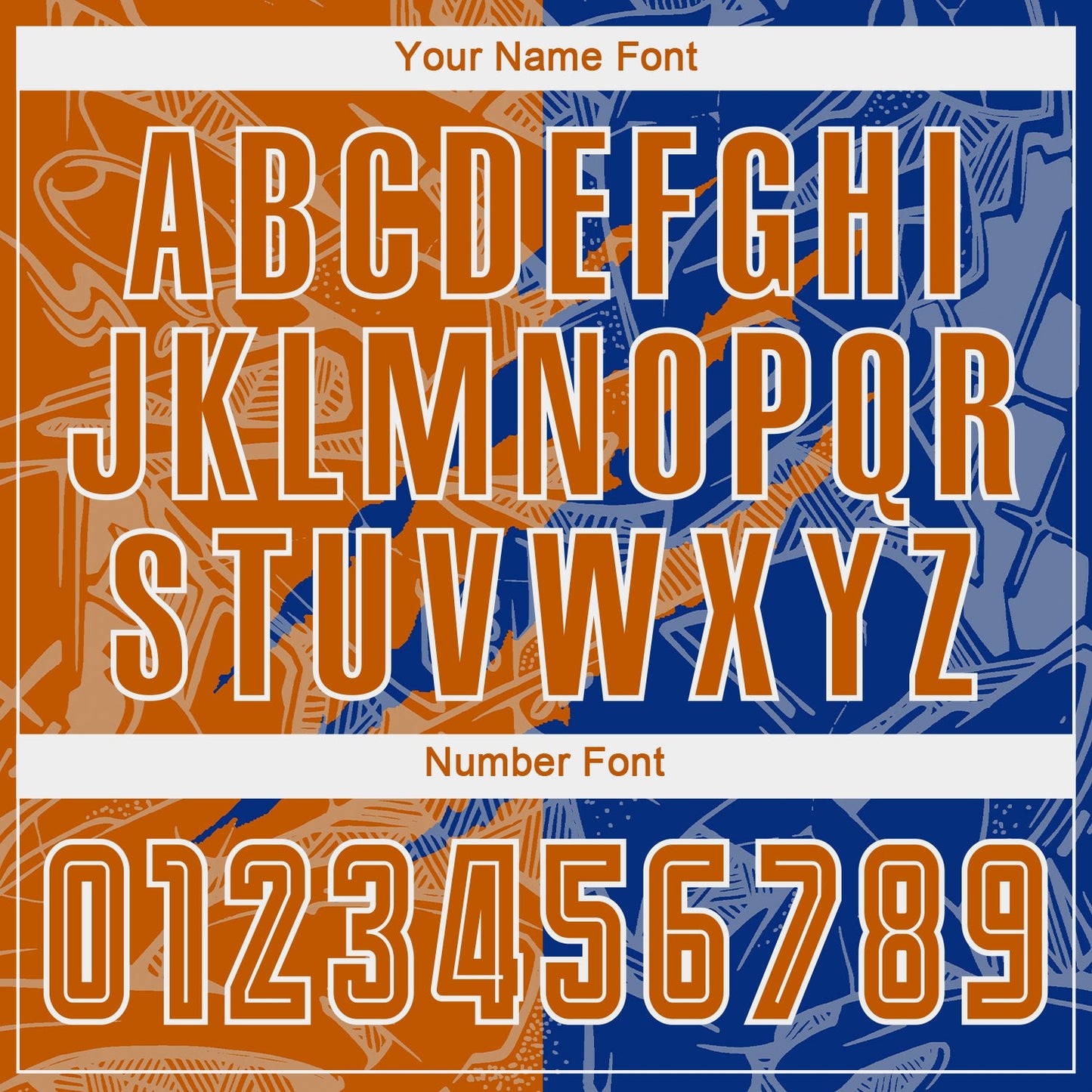 Custom Graffiti Pattern Texas Orange-Royal Scratch Sublimation Soccer Uniform Jersey - Sky-Custom