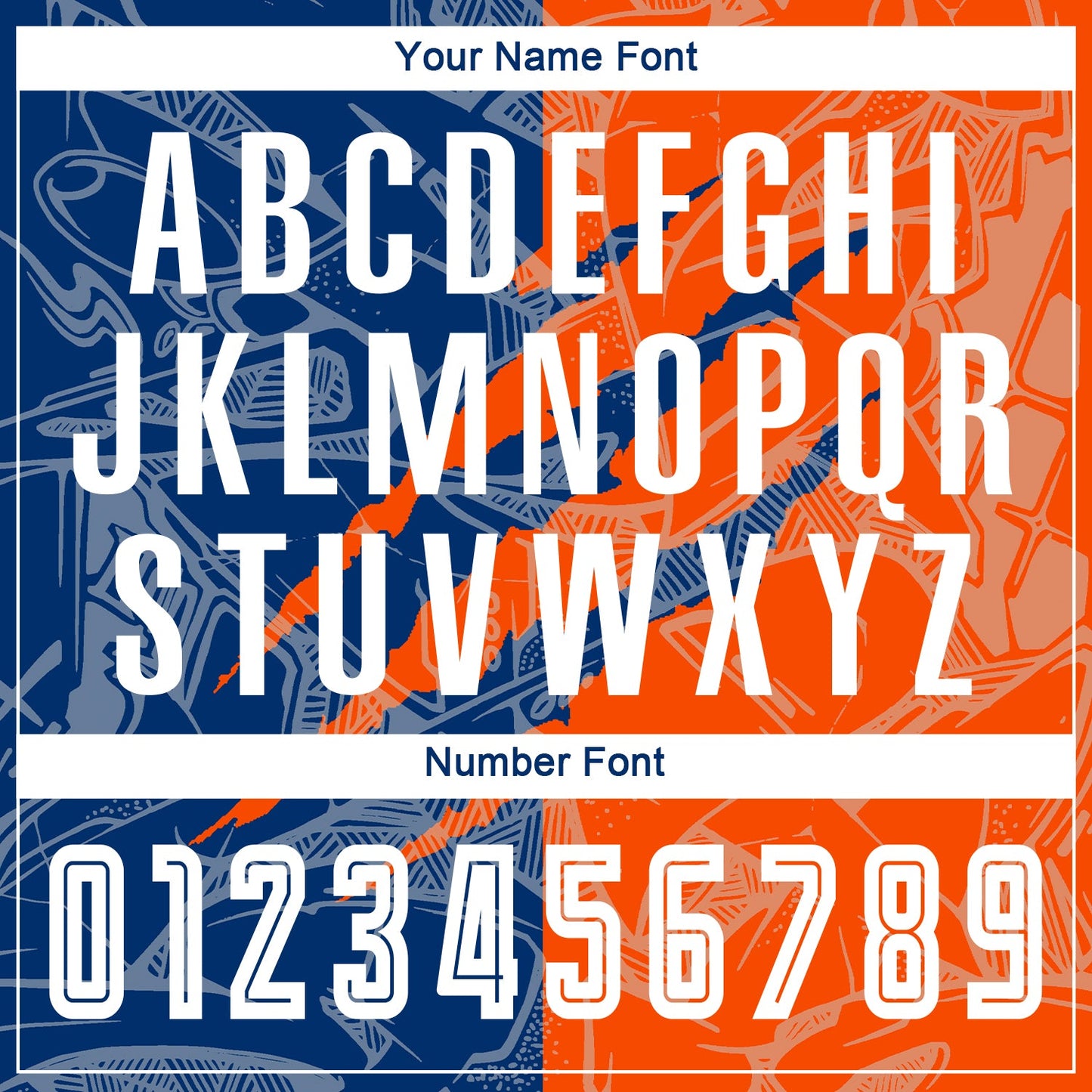 Custom Graffiti Pattern US Navy Blue-Orange Scratch Sublimation Soccer Uniform Jersey - Sky-Custom