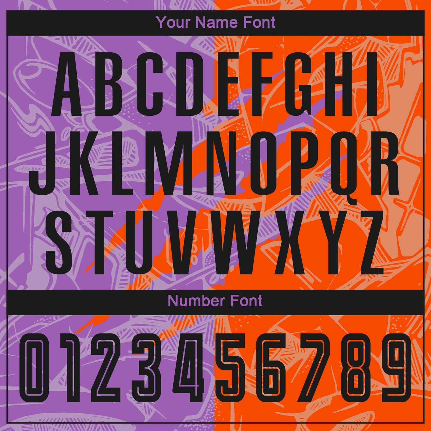 Custom Graffiti Pattern Black Medium Purple-Orange Scratch Sublimation Soccer Uniform Jersey - Sky-Custom