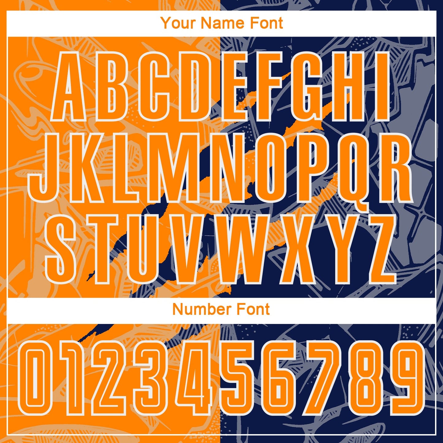Custom Graffiti Pattern Bay Orange-Navy Scratch Sublimation Soccer Uniform Jersey - Sky-Custom