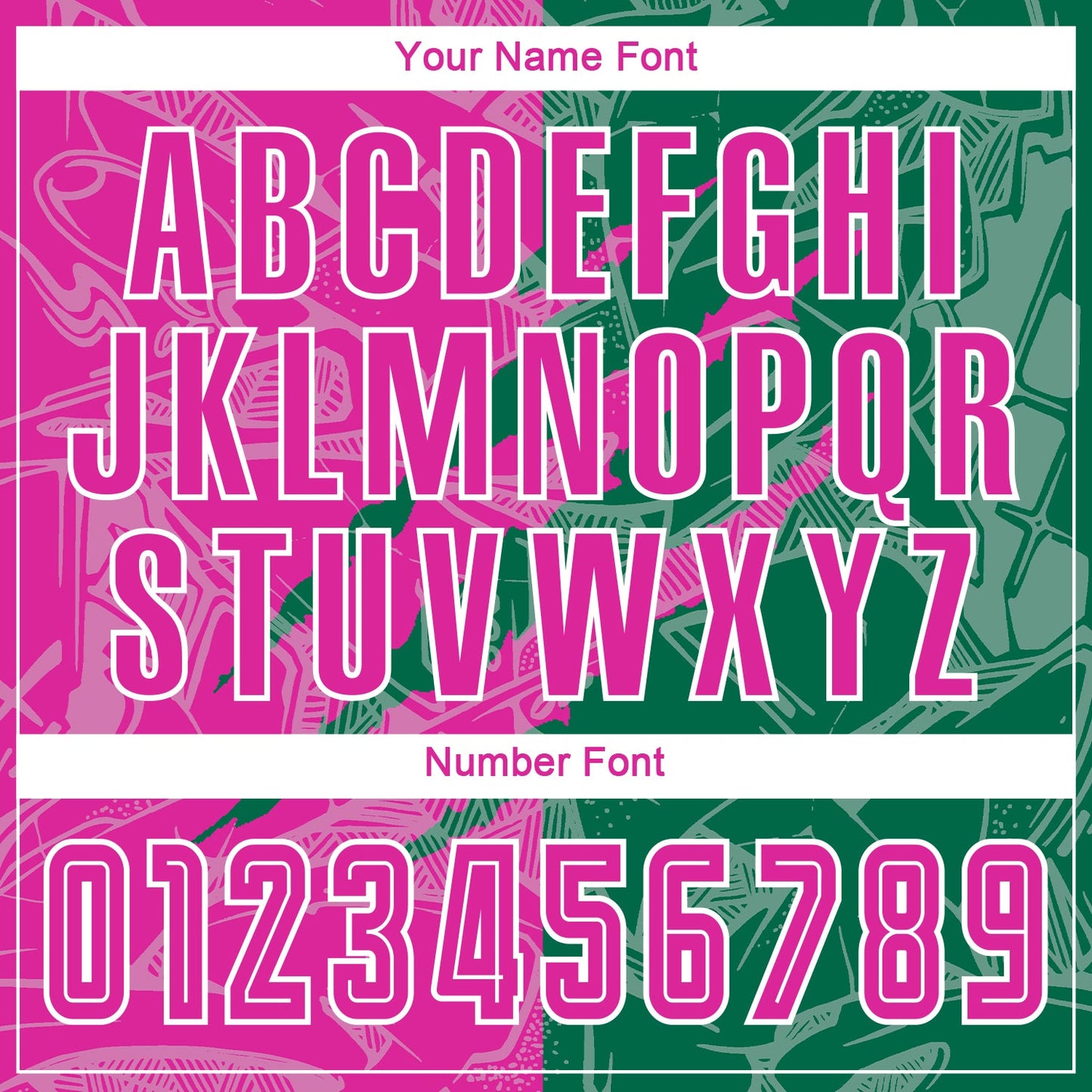 Custom Graffiti Pattern Deep Pink-Kelly Green Scratch Sublimation Soccer Uniform Jersey - Sky-Custom