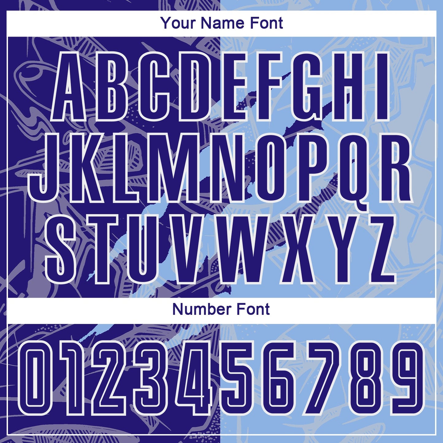 Custom Graffiti Pattern Dark Purple-Light Blue Scratch Sublimation Soccer Uniform Jersey - Sky-Custom