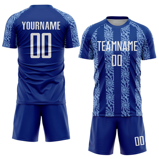 Custom Royal White-Light Blue Abstract Shape Sublimation Soccer Uniform Jersey - Sky-Custom