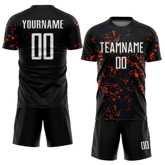 Custom Black Orange-Royal Abstract Fragment Art Sublimation Soccer Uniform Jersey - Sky-Custom