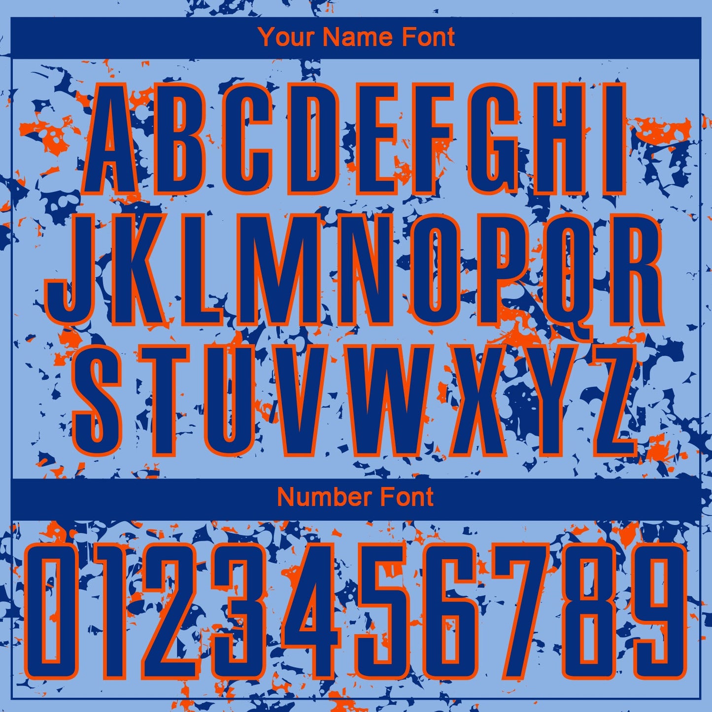 Custom Light Blue Royal-Orange Abstract Fragment Art Sublimation Soccer Uniform Jersey - Sky-Custom