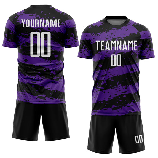 Custom Black White-Purple Splash Sublimation Soccer Uniform Jersey - Sky-Custom