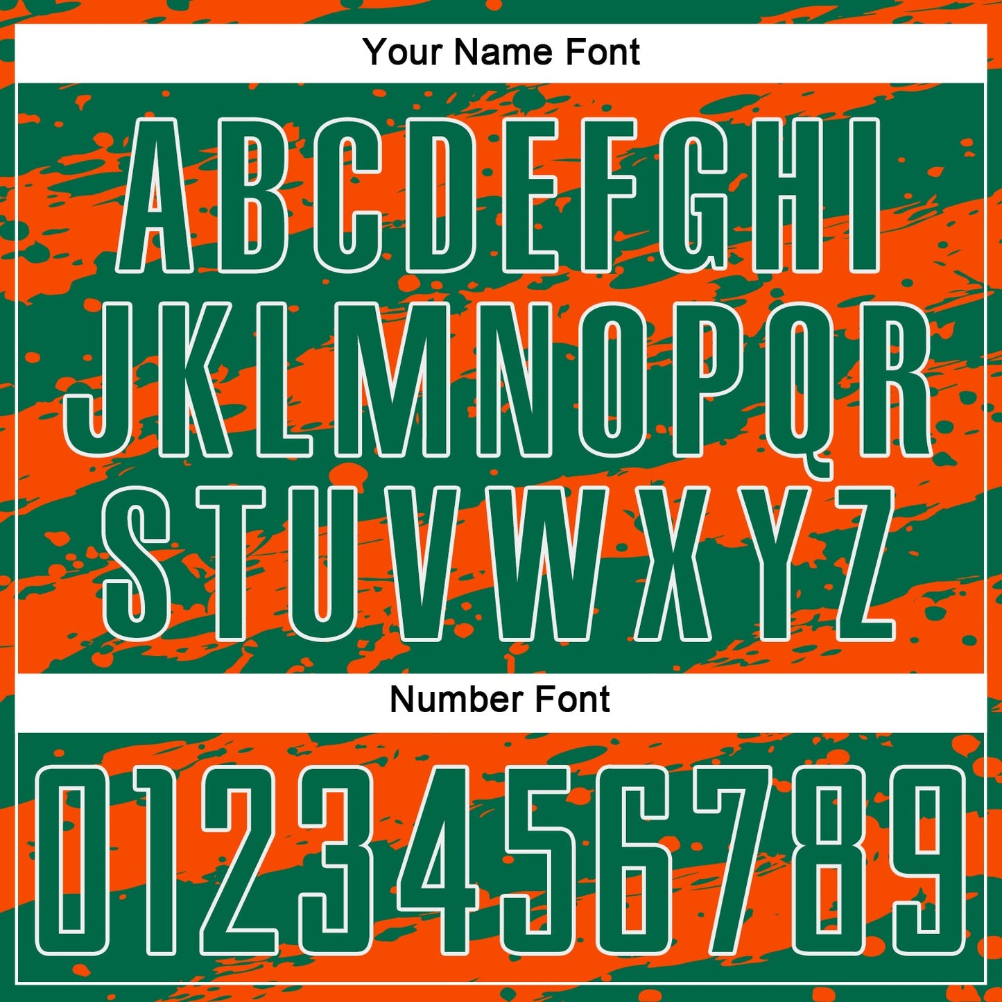 Custom Kelly Green Orange-White Splash Sublimation Soccer Uniform Jersey - Sky-Custom