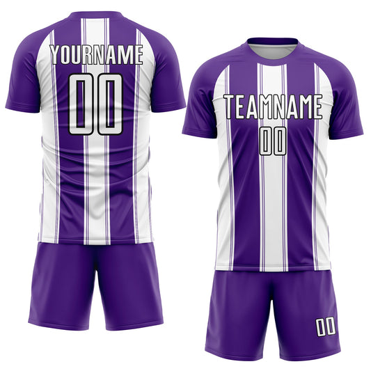 Custom Purple White-Black Line Sublimation Soccer Uniform Jersey - Sky-Custom