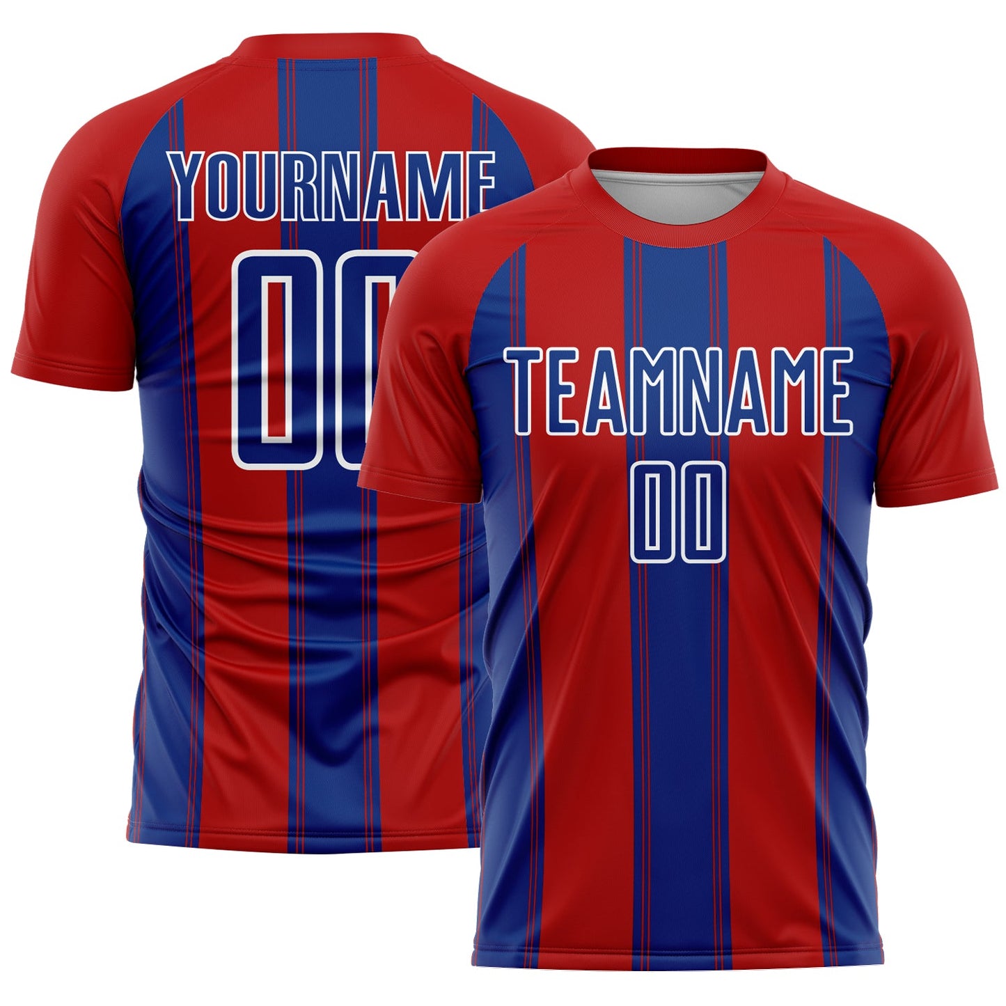Custom Red Royal-White Line Sublimation Soccer Uniform Jersey - Sky-Custom