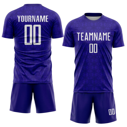 Custom Dark Purple Black Geometric Shapes Sublimation Soccer Uniform Jersey - Sky-Custom