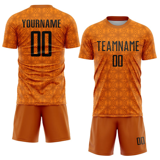 Custom Texas Orange Black-Bay Orange Geometric Shapes Sublimation Soccer Uniform Jersey - Sky-Custom