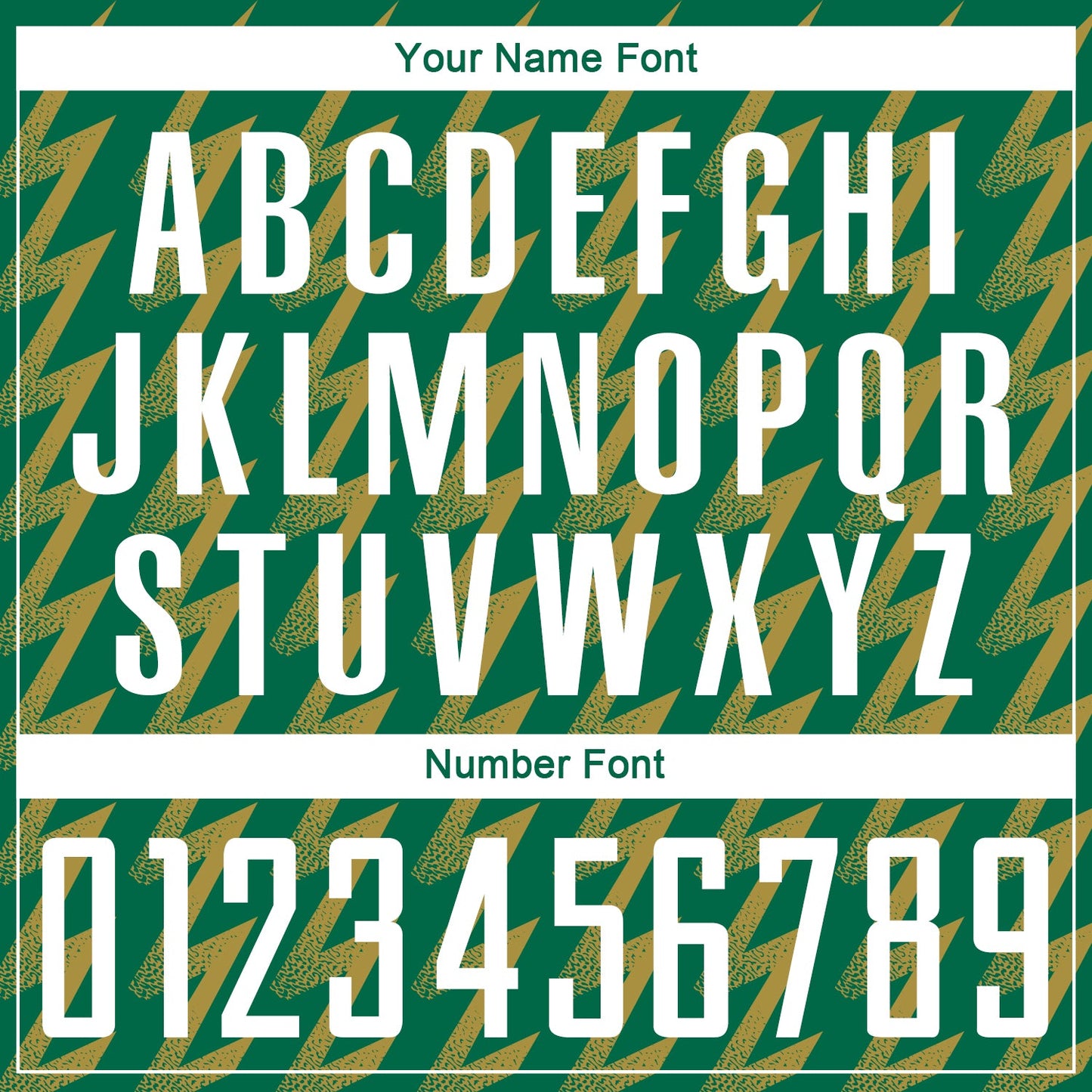 Custom Kelly Green White-Old Gold Zigzag Shape Sublimation Soccer Uniform Jersey - Sky-Custom