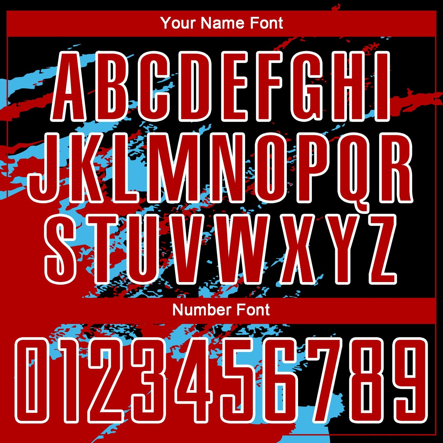 Custom Black Red-Sky Blue Abstract Fragment Art Splash Sublimation Soccer Uniform Jersey - Sky-Custom