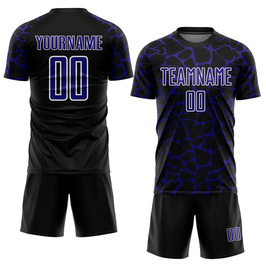 Custom Black Dark Purple-White Abstract Network Splash Sublimation Soccer Uniform Jersey - Sky-Custom
