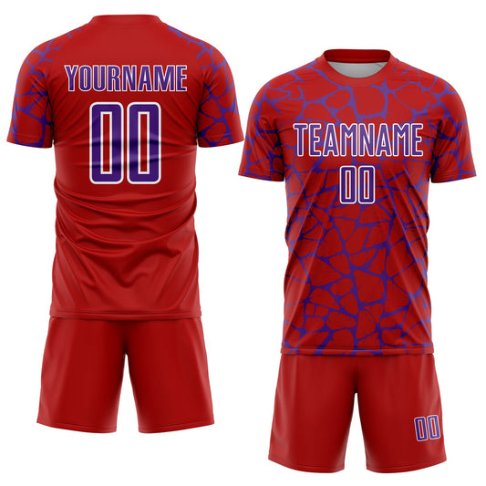 Custom Red Purple-White Abstract Network Splash Sublimation Soccer Uniform Jersey - Sky-Custom