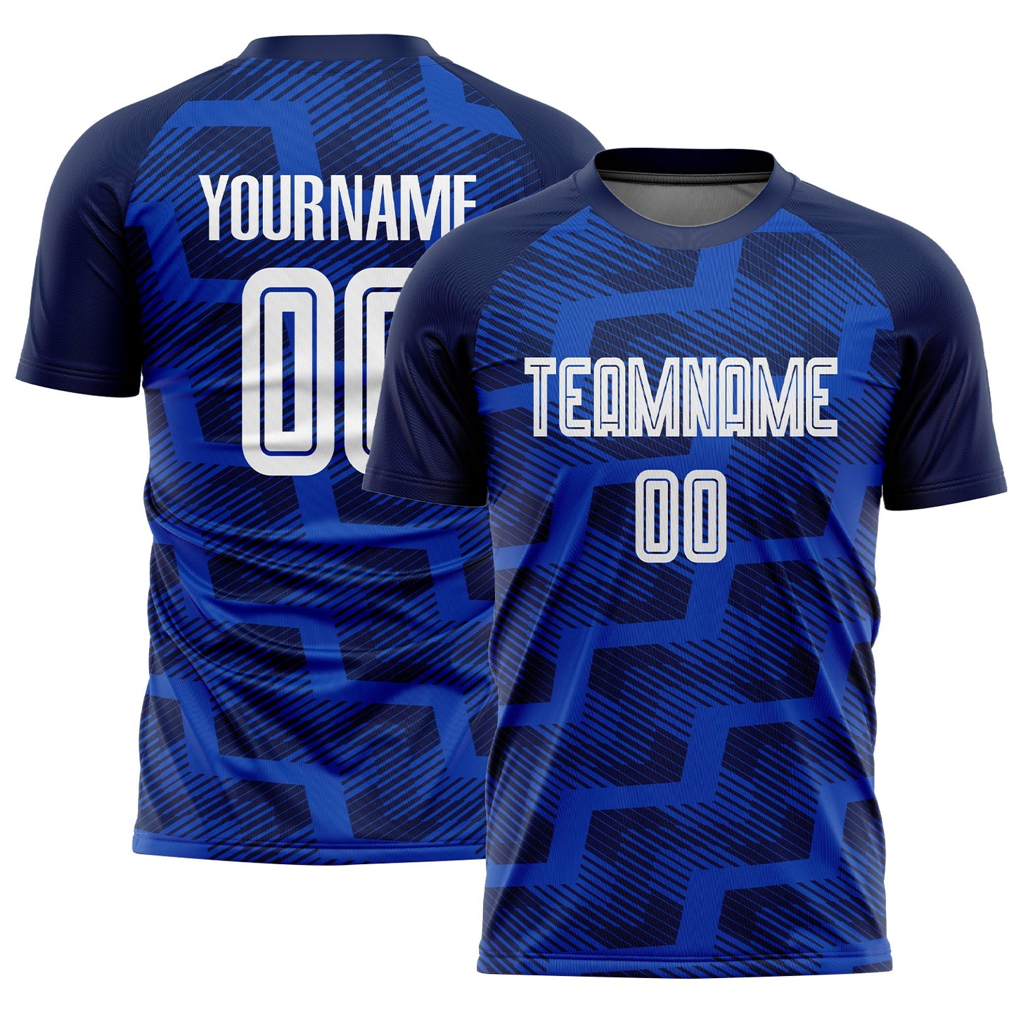 Custom Navy White-Thunder Blue Line Sublimation Soccer Uniform Jersey - Sky-Custom