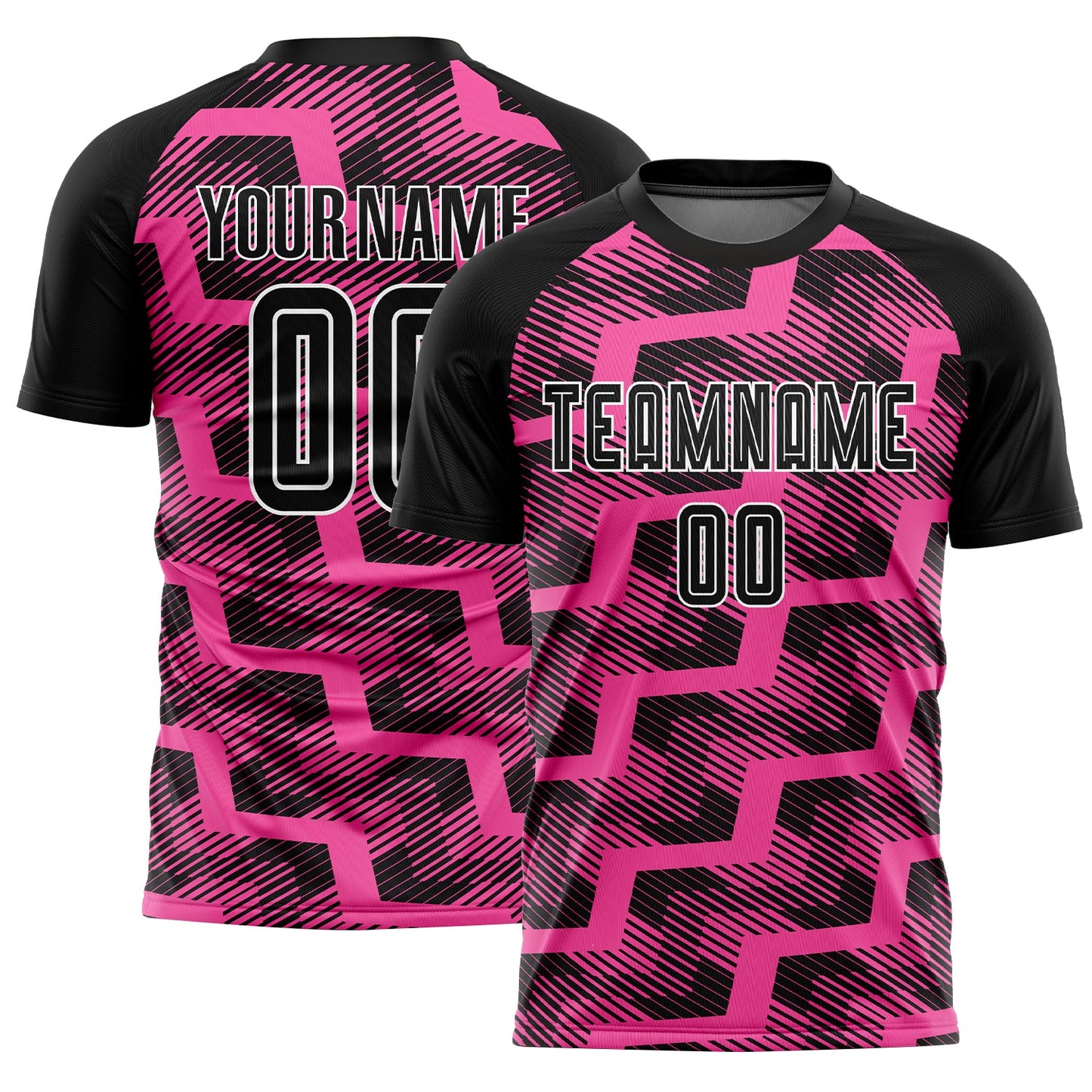 Custom Black Pink-White Line Sublimation Soccer Uniform Jersey - Sky-Custom