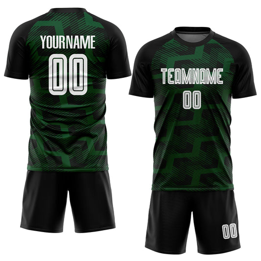 Custom Black White-Green Line Sublimation Soccer Uniform Jersey - Sky-Custom